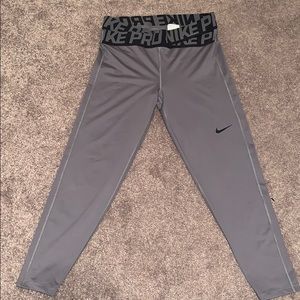 Light Gray Nike Pro Leggings